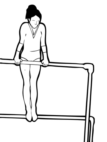 Girl On Uneven Bars Coloring Page